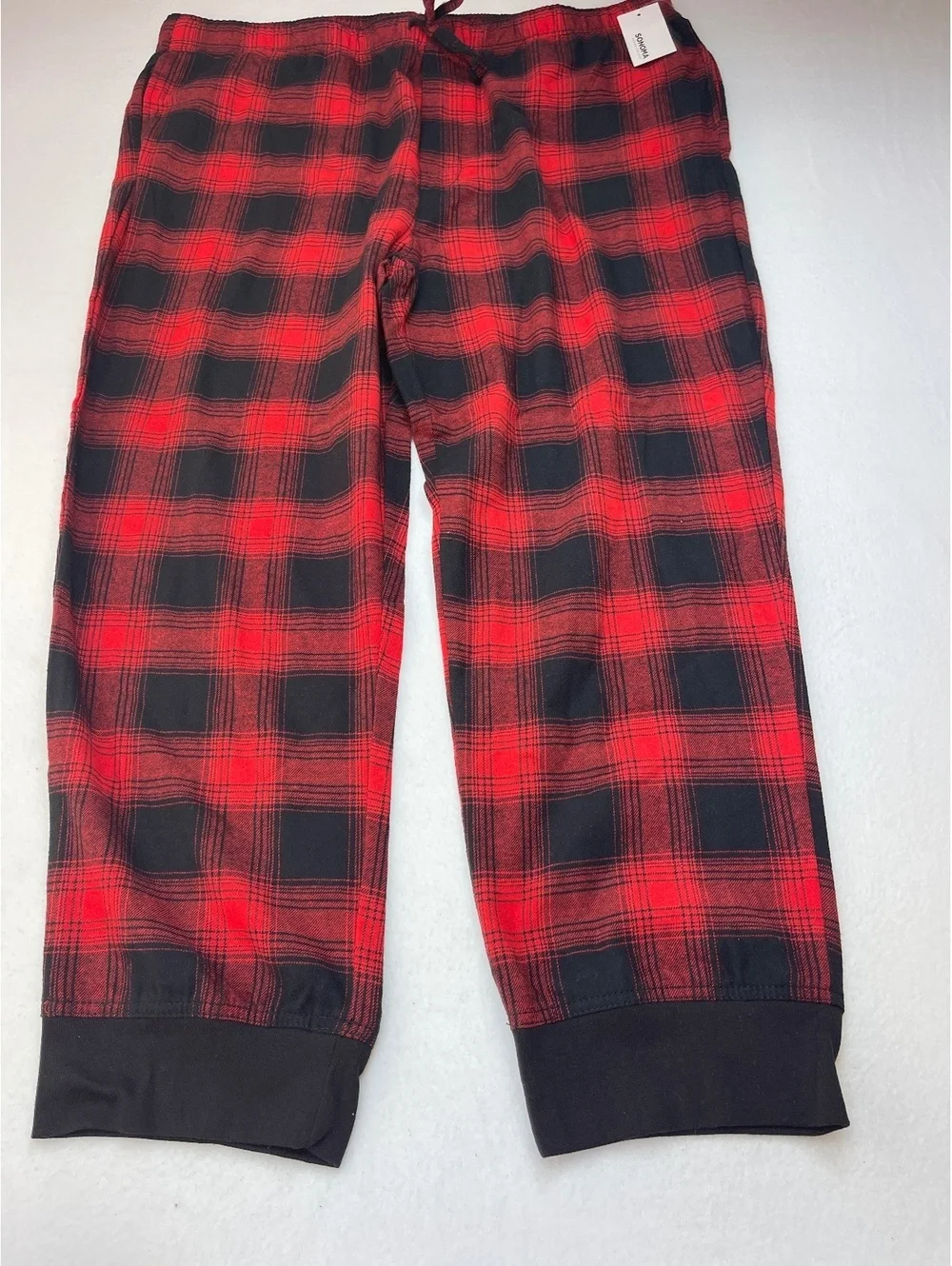 Sonoma XXL Red and Black Plaid Essential Flannel Pajama Pants